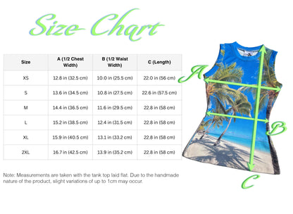 Tropical.jpeg Digitally Printed Tank Top size chart with measurements